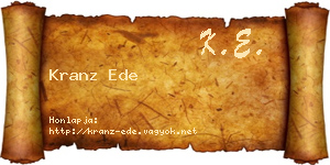 Kranz Ede névjegykártya